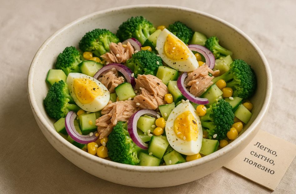 Салат с брокколи и тунцом: просто, вкусно и полезно