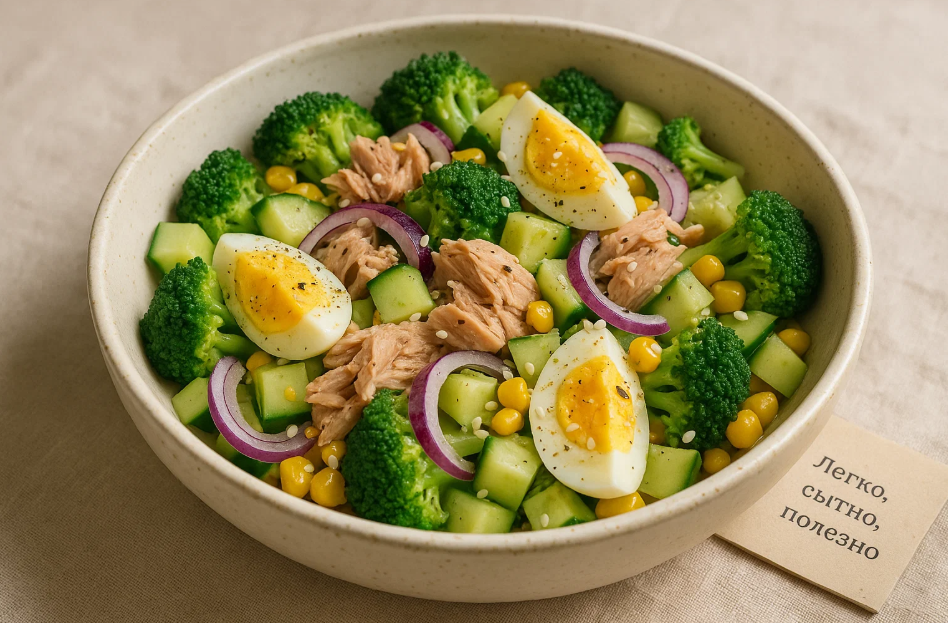 Салат с брокколи и тунцом: просто, вкусно и полезно