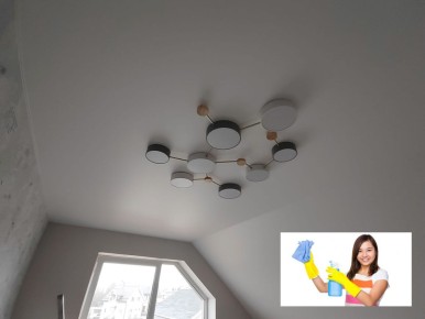 Шаг за шагом к чистоте натяжного потолка