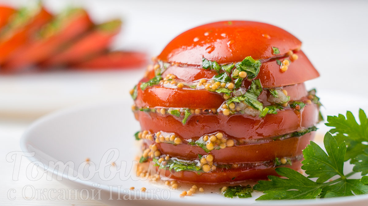 Невероятная летняя закуска из помидоров, готовим всего за 5 минут