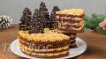 Волшебный торт с елочками для праздничного стола